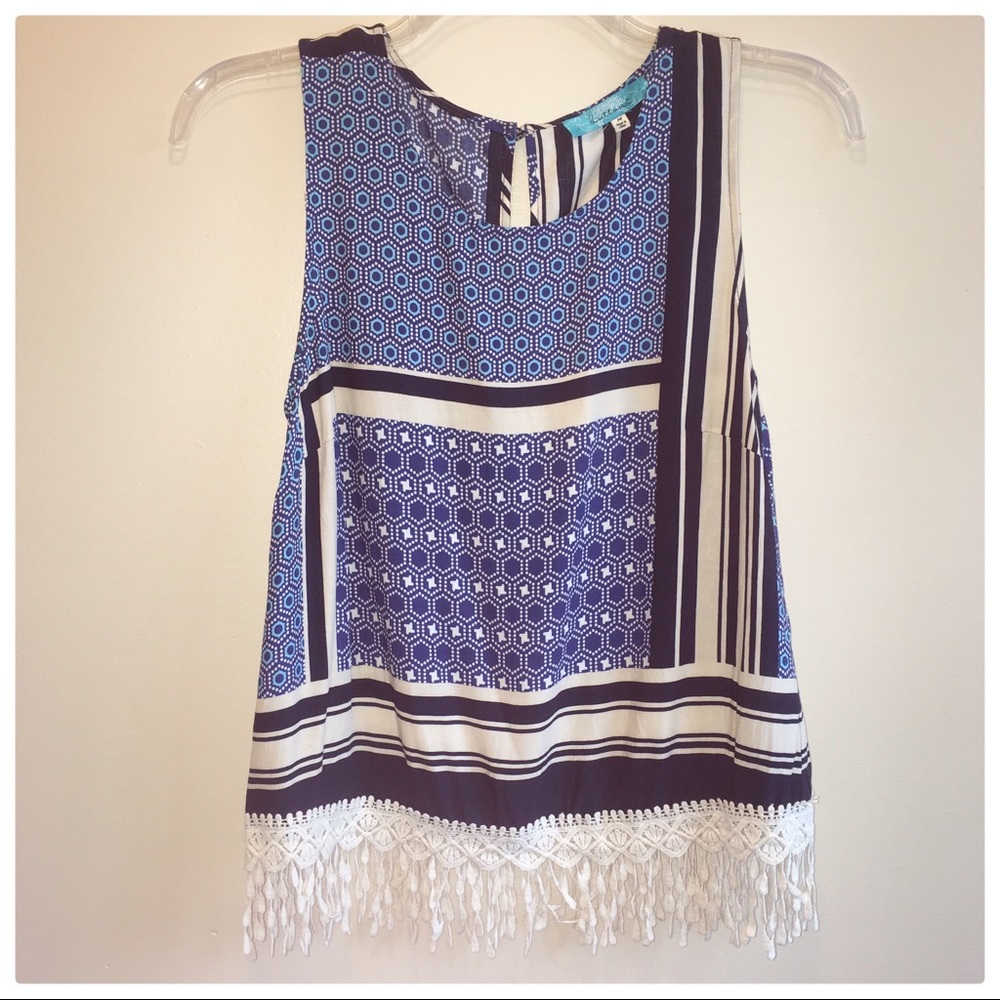 Boho multi quilt pattern fringe by Buttons